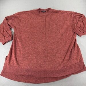 Angels Forever Young Tunic Sweater Women 2X Rust Mock Neck Pockets Cozy Knit Top